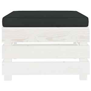 vidaXL Sodo otomanė i&scaron; paletės su juoda pagalvėle, mediena