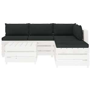 vidaXL Poilsio komplektas i&scaron; palečių su pagalvėmis, 6 dalių, mediena