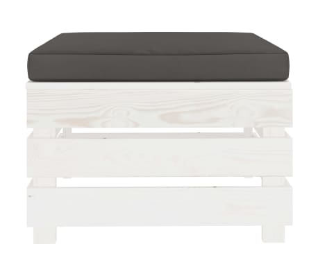 vidaXL Sodo otomanė i&scaron; paletės su antracito spalvos pagalvėle, mediena