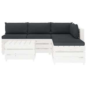 vidaXL Poilsio komplektas i&scaron; palečių su pagalvėmis, 6 dalių, mediena