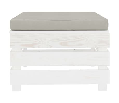 vidaXL Sodo otomanė i&scaron; paletės su taupe spalvos pagalvėle, mediena