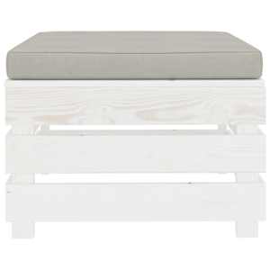 vidaXL Sodo otomanė i&scaron; paletės su taupe spalvos pagalvėle, mediena