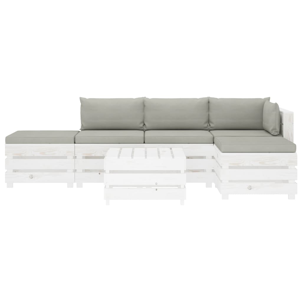 

vidaXL 6-delige Loungeset met taupe kussens pallet hout