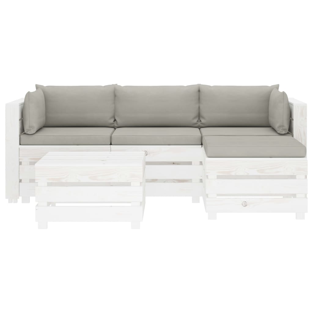 

vidaXL 5-delige Loungeset met taupe kussens pallet hout