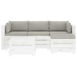 vidaXL Poilsio komplektas i&scaron; palečių su pagalvėmis, 5 dalių, mediena