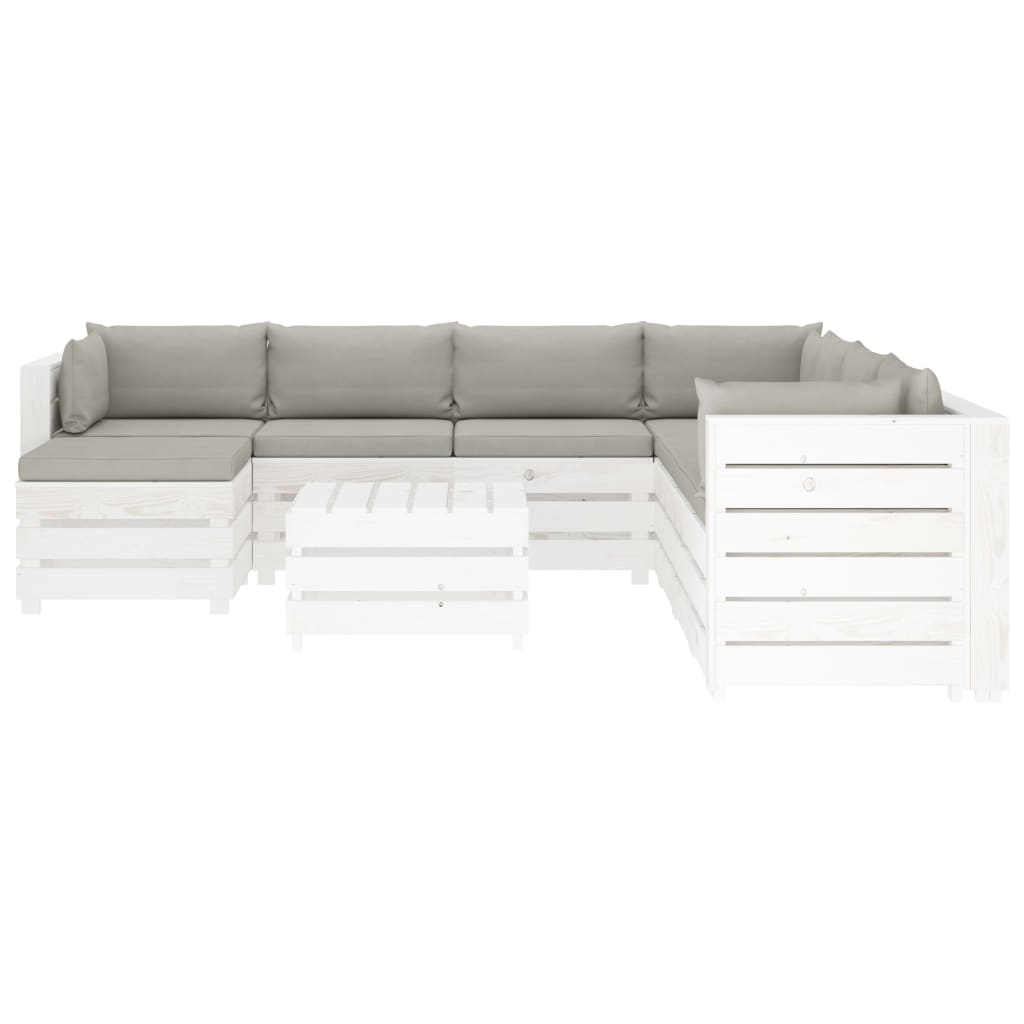 

vidaXL 9-delige Loungeset met taupe kussens pallet hout