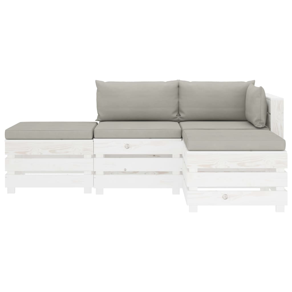 

vidaXL 4-delige Loungeset met taupe kussens pallet hout