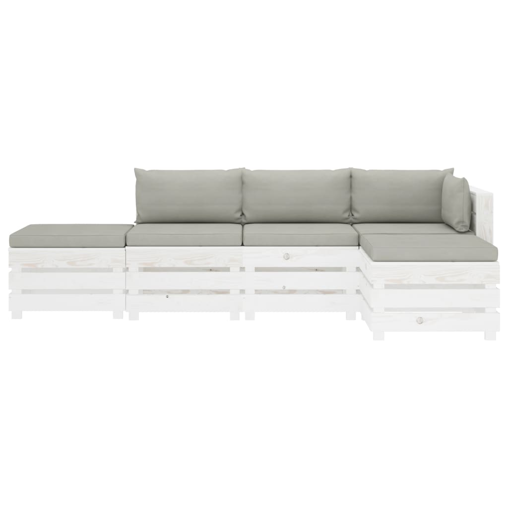 

vidaXL 5-delige Loungeset met taupe kussens pallet hout