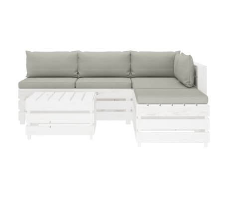 vidaXL Poilsio komplektas i&scaron; palečių su pagalvėmis, 6 dalių, mediena