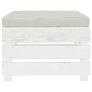 vidaXL Sodo otomanė i&scaron; paletės su smėlio spalvos pagalvėle, mediena