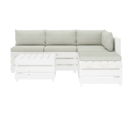 vidaXL Poilsio komplektas i&scaron; palečių su pagalvėmis, 6 dalių, mediena