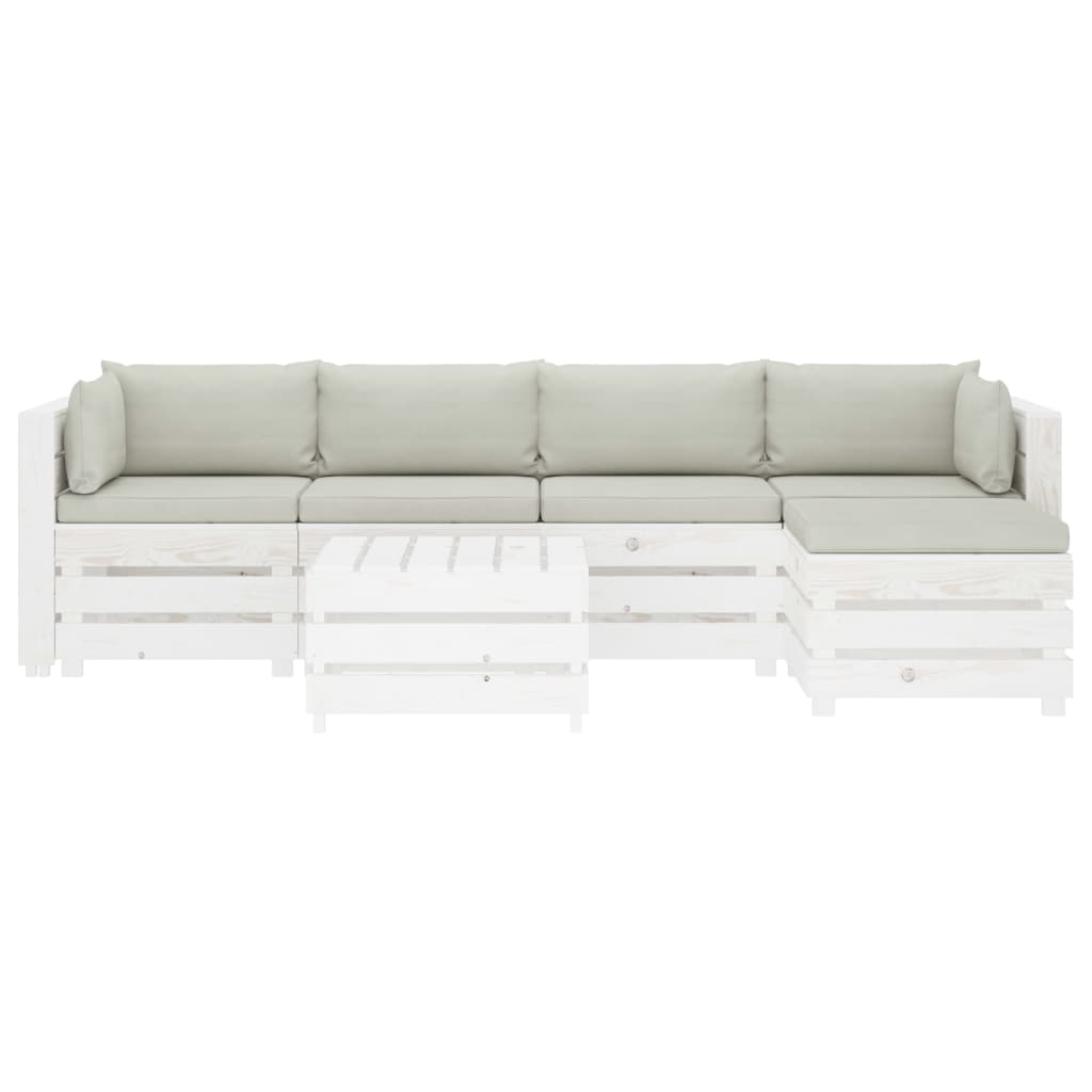 

vidaXL 6-delige Loungeset met beige kussens pallet hout