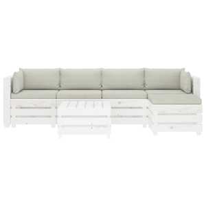 vidaXL Poilsio komplektas i&scaron; palečių su pagalvėmis, 6 dalių, mediena