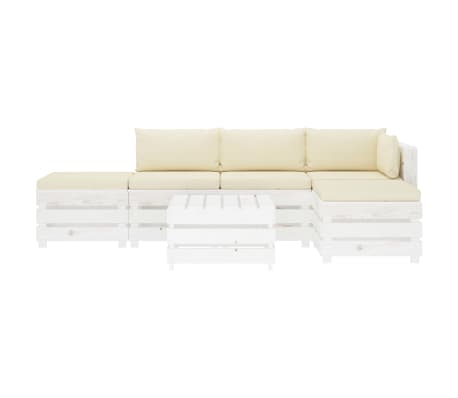 vidaXL Poilsio komplektas i&scaron; palečių su pagalvėmis, 6 dalių, mediena