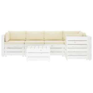 vidaXL Poilsio komplektas i&scaron; palečių su pagalvėmis, 6 dalių, mediena