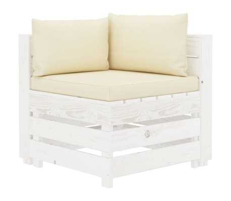 vidaXL Poilsio komplektas i&scaron; palečių su pagalvėmis, 7 dalių, mediena