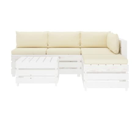 vidaXL Poilsio komplektas i&scaron; palečių su pagalvėmis, 6 dalių, mediena