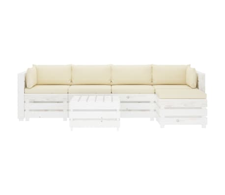 vidaXL Poilsio komplektas i&scaron; palečių su pagalvėmis, 6 dalių, mediena