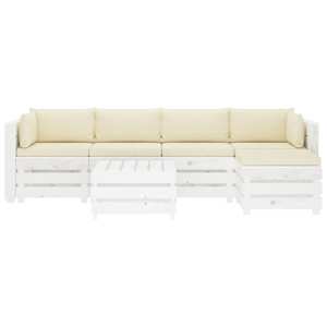 vidaXL Poilsio komplektas i&scaron; palečių su pagalvėmis, 6 dalių, mediena