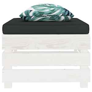vidaXL Sodo otomanė i&scaron; paletės su juoda pagalvėle, mediena