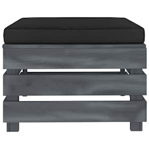 vidaXL Sodo otomanė i&scaron; paletės su juoda pagalvėle, mediena