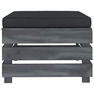 vidaXL Sodo otomanė i&scaron; paletės su antracito spalvos pagalvėle, mediena