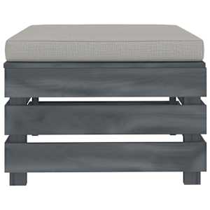 vidaXL Sodo otomanė i&scaron; paletės su taupe spalvos pagalvėle, mediena