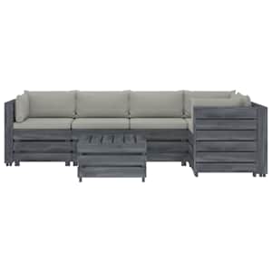 vidaXL Poilsio komplektas i&scaron; palečių su pagalvėmis, 6 dalių, mediena