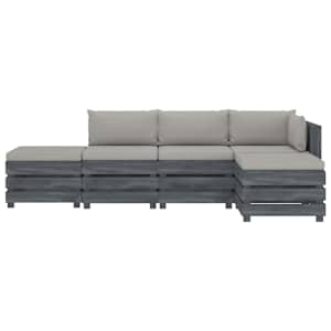 vidaXL Poilsio komplektas i&scaron; palečių su pagalvėmis, 5 dalių, mediena