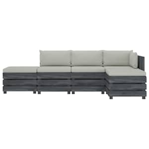 vidaXL Poilsio komplektas i&scaron; palečių su pagalvėmis, 5 dalių, mediena