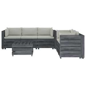 vidaXL Poilsio komplektas i&scaron; palečių su pagalvėmis, 6 dalių, mediena