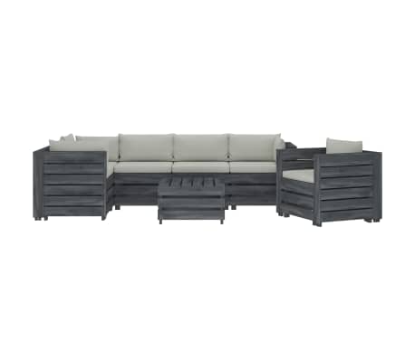 vidaXL Poilsio komplektas i&scaron; palečių su pagalvėmis, 7 dalių, mediena