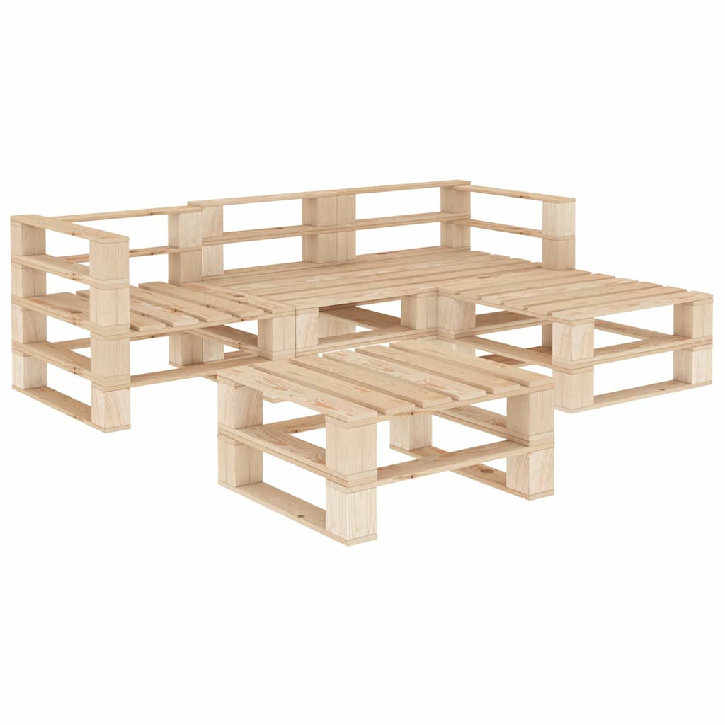 5 Piece Garden Lounge Set Pallets Wood — photo 1 of 16