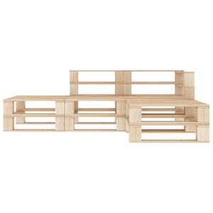 vidaXL Sodo poilsio baldų komplektas i&scaron; palečių, 4 dalių, mediena
