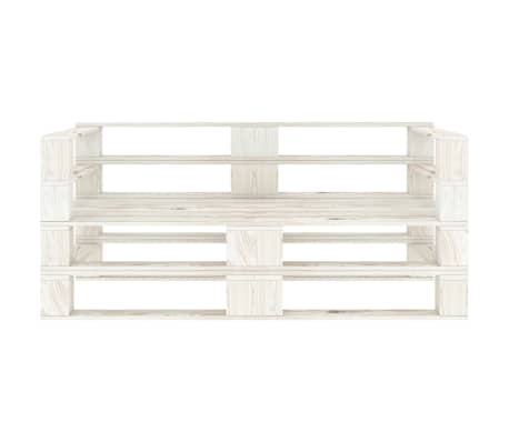 vidaXL Garden Pallet Sofa White 2-Seater Wood