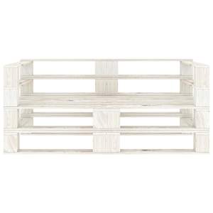 vidaXL Garden Pallet Sofa White 2-Seater Wood