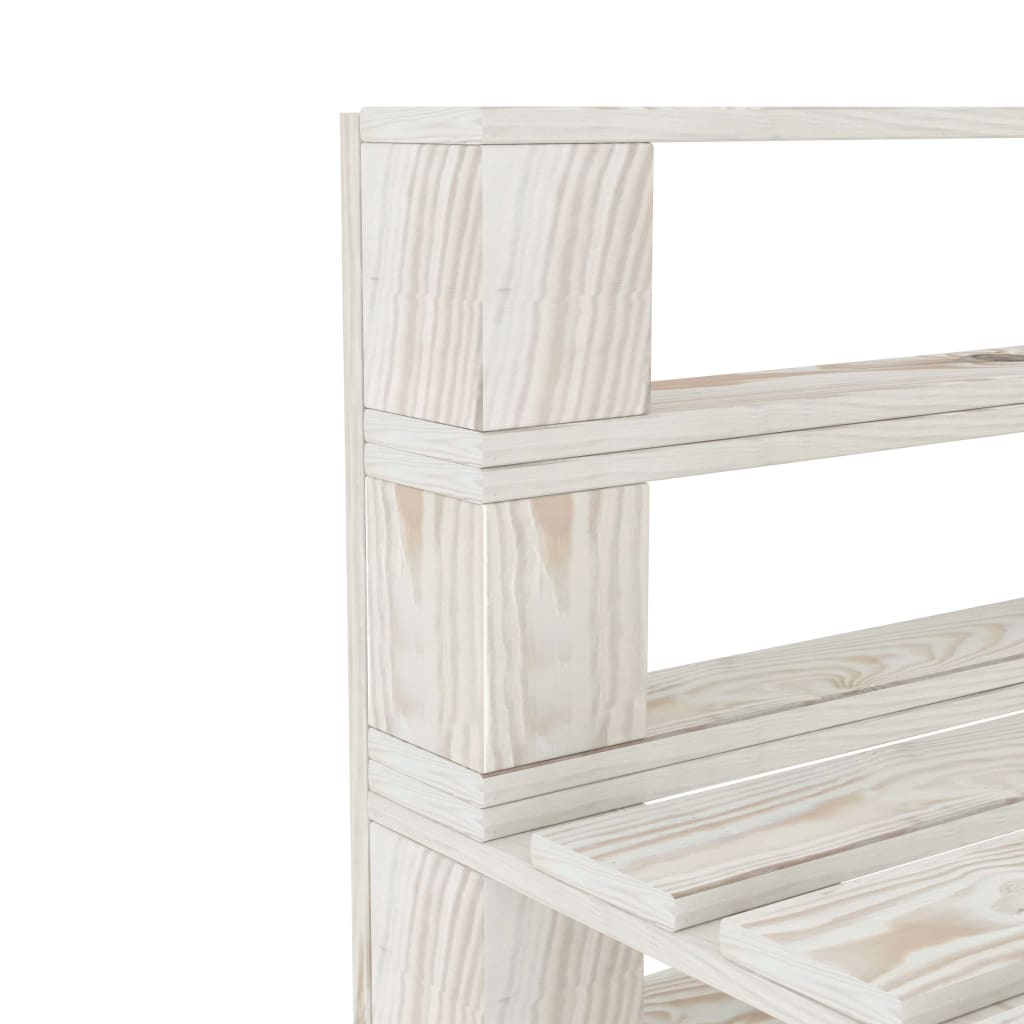 Ogrodowy zestaw wypoczynkowy z palet, biały, drewno sosnowe, 70x67,5x60,8 cm