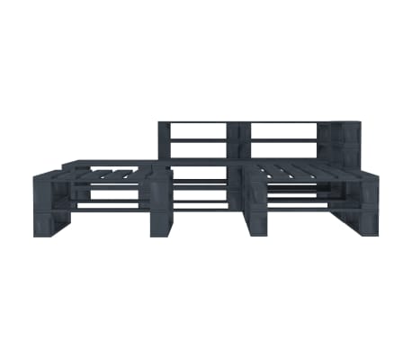 vidaXL Sodo baldų komplektas i&scaron; palečių, 6 dalių, pilkas, mediena