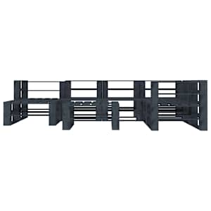 vidaXL Sodo poilsio komplektas i&scaron; palečių, 8 dalių, pilkas, mediena