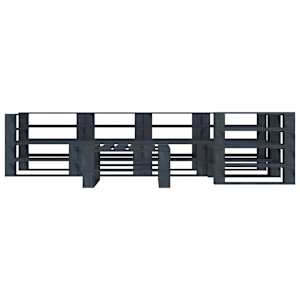 vidaXL Sodo poilsio komplektas i&scaron; palečių, 6 dalių, pilkas, mediena