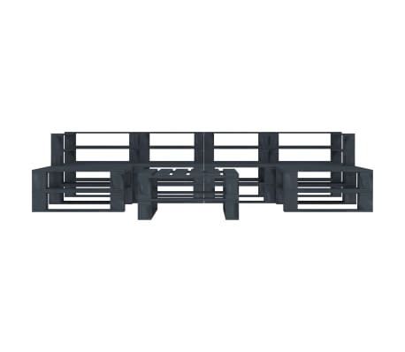 vidaXL Sodo poilsio komplektas i&scaron; palečių, 7 dalių, pilkas, mediena