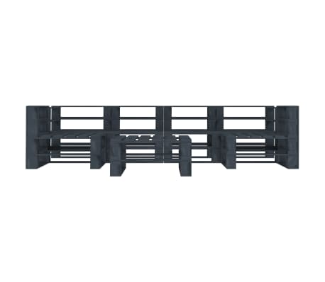 vidaXL Sodo poilsio komplektas i&scaron; palečių, 7 dalių, pilkas, mediena