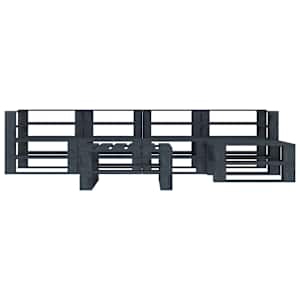 vidaXL Sodo poilsio komplektas i&scaron; palečių, 6 dalių, pilkas, mediena