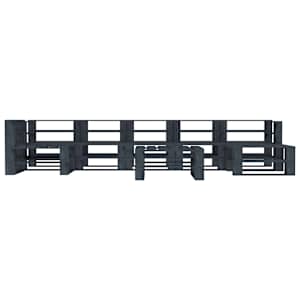 vidaXL Sodo poilsio komplektas i&scaron; palečių, 8 dalių, pilkas, mediena