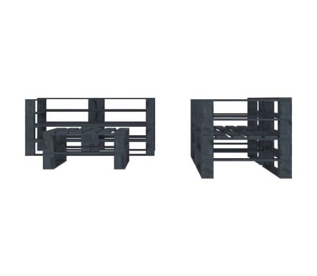 vidaXL Sodo poilsio komplektas i&scaron; palečių, 5 dalių, pilkas, mediena