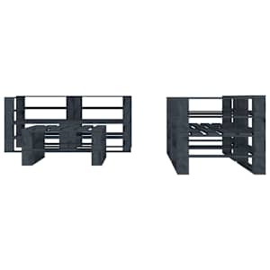 vidaXL Sodo poilsio komplektas i&scaron; palečių, 5 dalių, pilkas, mediena