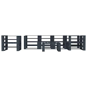 vidaXL Sodo poilsio komplektas i&scaron; palečių, 7 dalių, pilkas, mediena