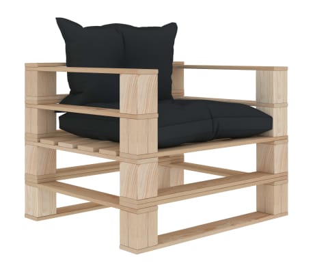 Vidaxl Garten Palettensofa Mit Anthrazit Kissen Holz Vidaxl De