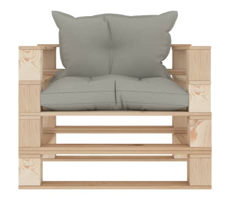 vidaXL Garden Pallet Sofa with Taupe Cushions Wood