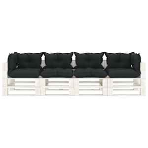 vidaXL Vrtni četverosjed od paleta s antracit jastucima drveni